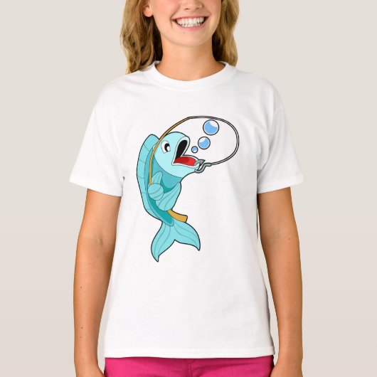 Fish with Fishing rod T-shirt (Voorkant)