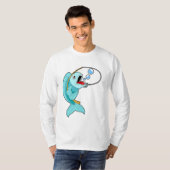 Fish with Fishing rod T-shirt (Voorkant volledig)