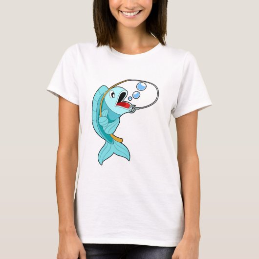 Fish with Fishing rod T-shirt (Voorkant)