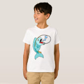Fish with Fishing rod T-shirt (Voorkant volledig)