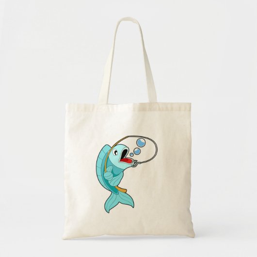 Fish with Fishing rod Tote Bag (Voorkant)