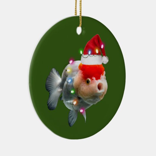 fish With Hat Lights Christmas Keramisch Ornament (Rechts)