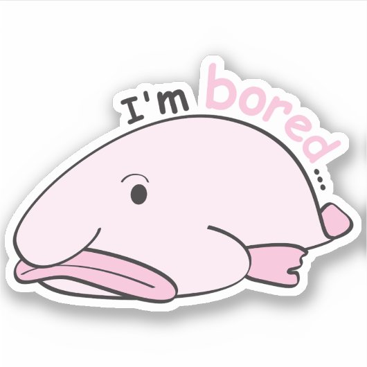 Fish World - Ik verveel me Sticker (Voorkant)