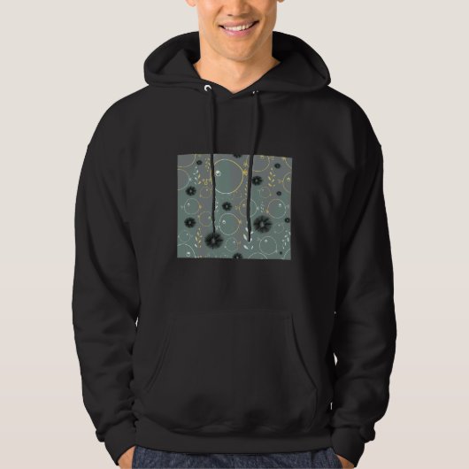 Fish Yellow Fish Print Animal Art Zwarte Urchin Sc Hoodie (Voorkant)