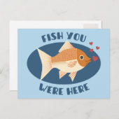 Fish you were here - Romantische vis Briefkaart (Voorkant / Achterkant)
