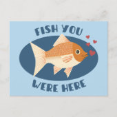 Fish you were here - Romantische vis Briefkaart (Voorkant)