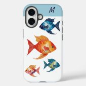 Fish Zee Life Ocean Monogrammed Case-Mate iPhone Case (Achterkant)