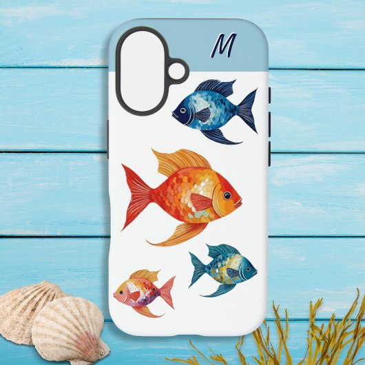 Fish Zee Life Ocean Monogrammed Case-Mate iPhone Case