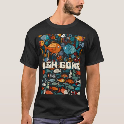 Fishbone Artistieke Collage ver 2 T-shirt (Voorkant)