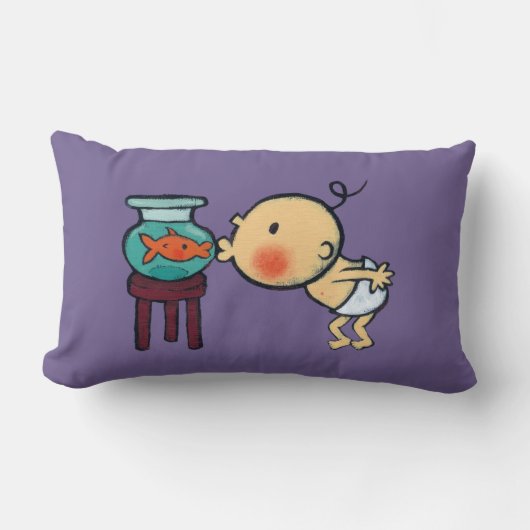 Fishbowl Kisses Oranje Goldfish Kussen (Voorkant)