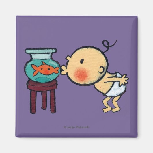 Fishbowl kisses Oranje goudvis Magneet (Voorkant)