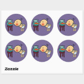 Fishbowl kisses Oranje goudvis Ronde Sticker (Vel)