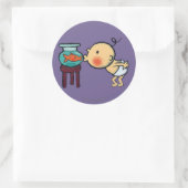 Fishbowl kisses Oranje goudvis Ronde Sticker (Tas)