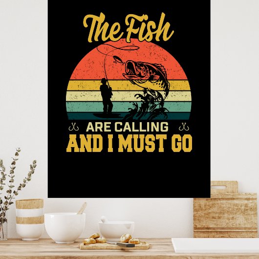 Fisher Art de vis roept Poster (Keuken)