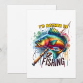 Fisher Cadeau J'avais Liever Aan Het Vissen Feestdagenkaart (Voorkant / Achterkant)