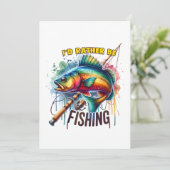 Fisher Cadeau J'avais Liever Aan Het Vissen Feestdagenkaart (Staand voorkant)