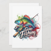 Fisher Cadeau Parti Pêcher Feestdagenkaart (Voorkant / Achterkant)