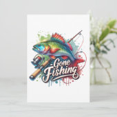 Fisher Cadeau Parti Pêcher Feestdagenkaart (Staand voorkant)