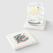 Fisher Cadeau Wensende dat ik Gevist was Stenen Onderzetter (Zijkant)