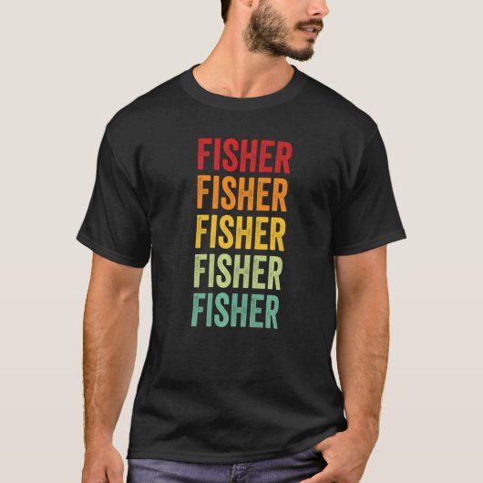 Fisher County Texas Regenboogtekst T-shirt (Voorkant)