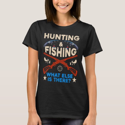 Fisher en Hunter jagen en Vist wat er anders is T-shirt (Voorkant)