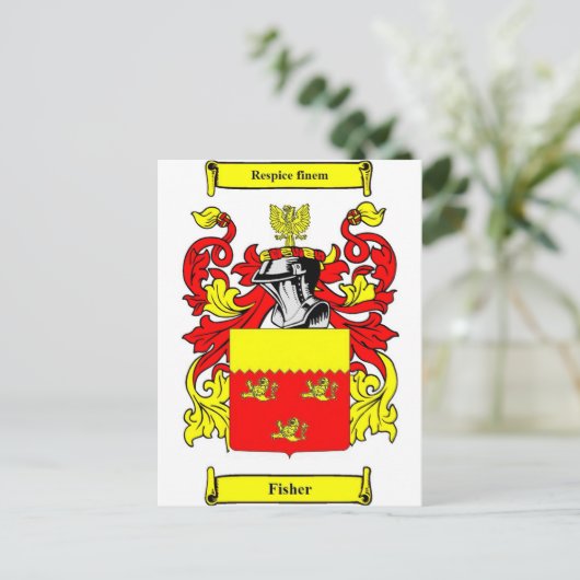 Fisher (Engels) Wapenstaart Briefkaart (Staand voorkant)