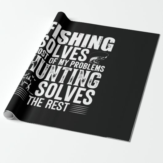 Fisher Fishing Solves Most Of My Problems Cadeaupapier (Uitgerold)