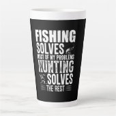 Fisher Fishing Solves Most Of My Problems Latte Mok (Voorkant)