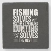 Fisher Fishing Solves Most Of My Problems Stenen Onderzetter (Voorkant)