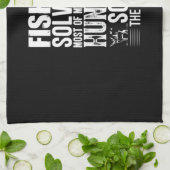 Fisher Fishing Solves Most Of My Problems Theedoek (Gevouwen)