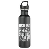 Fisher Fishing Solves Most Of My Problems Waterfles (Voorkant)