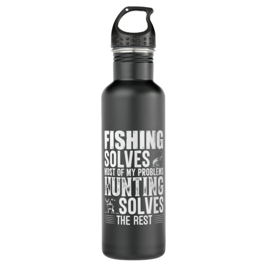 Fisher Fishing Solves Most Of My Problems Waterfles (Voorkant)