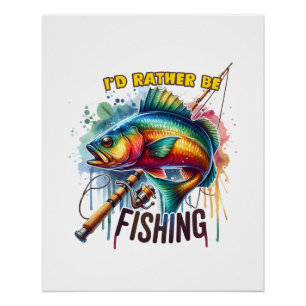 Fisher Geschenk Ik Had Liever Aan Het Vissen Gewee Perfect Poster