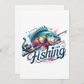 Fisher Geschenk Ik Hou van Vissen Feestdagenkaart (Voorkant / Achterkant)