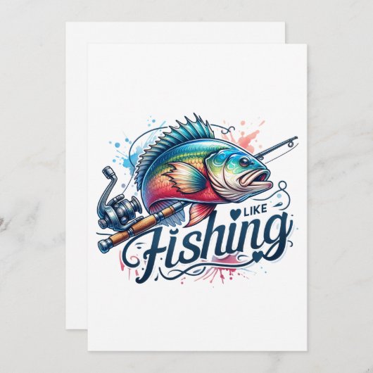 Fisher Geschenk Ik Hou van Vissen Feestdagenkaart (Voorkant / Achterkant)