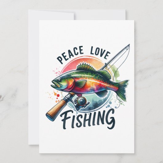 Fisher Geschenk Vrede Liefde Vissen Kaart (Voorkant)