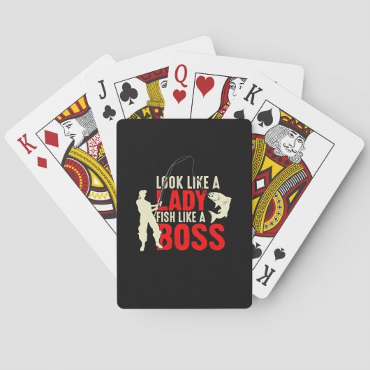 Fisher Gift A Lady Fish Like A Boss Pokerkaarten (Achterkant)