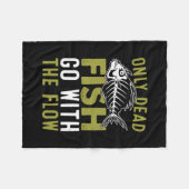 Fisher Gift Fish gaat mee met de stroom Fleece Deken (Voorkant (Horizontaal))