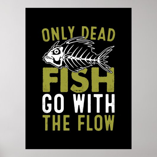 Fisher Gift Fish gaat mee met de stroom Poster (Voorkant)