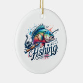 Fisher Gift Ik hou van Gevist Keramisch Ornament (Rechts)