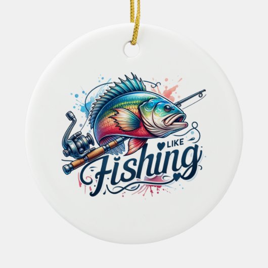 Fisher Gift Ik hou van Gevist Keramisch Ornament (Voorkant)