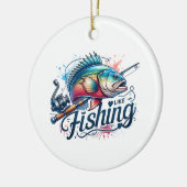 Fisher Gift Ik hou van Gevist Keramisch Ornament (Links)