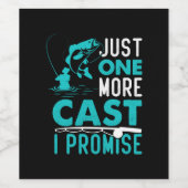 Fisher Gift nog een vis die ik beloof Wijn Etiket (Enkel label)