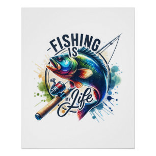 Fisher Gift Vist is mijn leven Perfect Poster