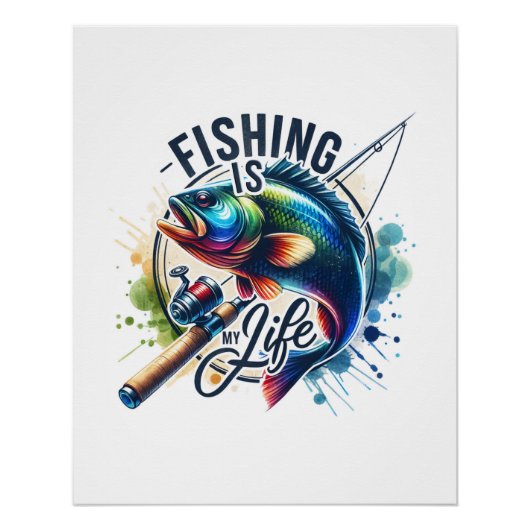 Fisher Gift Vist is mijn leven Perfect Poster (Voorkant)
