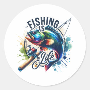 Fisher Gift Vist is mijn leven Ronde Sticker