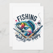 Fisher Gift Vist maakt mijn gelukkig Kaart (Voorkant / Achterkant)