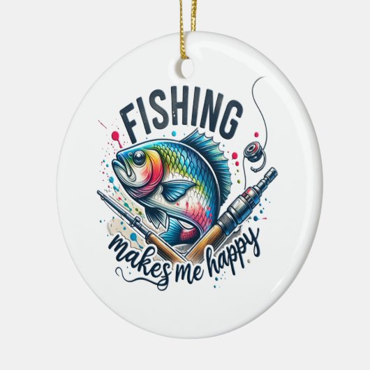 Fisher Gift Vist maakt mijn gelukkig Keramisch Ornament (Links)