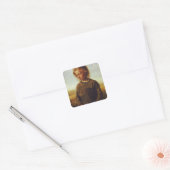 Fisher girl, 1874 vierkante sticker (Envelop)