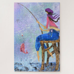 Fisher Girl Jigzaag Puzzle Painting Legpuzzel